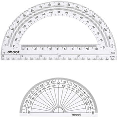 eBoot Plastic Protractor Protractor 180 Degrees, 4 Inch and 6 Inch, Clear, 2 Pieces