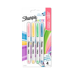 Sharpie S-Note Highlighter Pens   Part Art Marker Pen, Part Highlighter to Draw, Write & More   Assorted Pastel Colours   Chisel Tip   4 Count