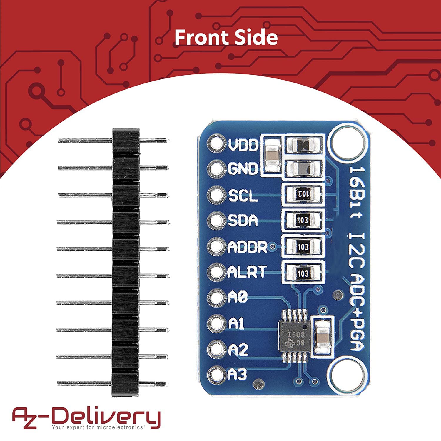 AZDelivery 5 x ADS1115 ADC Analog to Digital Converter 16bit 4-Channel Module compatible with Arduino and Raspberry Pi including E-Book!