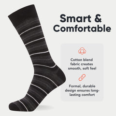 FM London (12-Pack) Smart Mens Socks - Breathable Plain, Patterned, & Black Socks Men - Cotton Socks Men Suitable for Work and Casual Wear - Soft, Insulated Mens Ankle Socks with Reinforced Heel & Toe