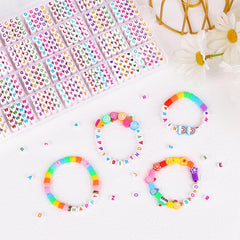 DIYDEC 1400pcs Colorful Letter Beads Kits, A to Z Acrylic Round Spacer Alphabet Beads Heart Star Threading Beads for Bracelets Necklaces DIY Jewelry Making