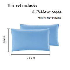 Sonia Moer Super Soft Brushed Microfibre Pillowcases - Non Iron Breathable Hypoallergenic Pillowcases set of 2- Sky Blue