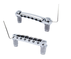 Guyker Guitar Tune-O-Matic Bridge and Stop Bar Tailpiece Combo Replacement Compatible with LP SG EPI 6 String Electric Guitar(GS001 and GM005, chrome)