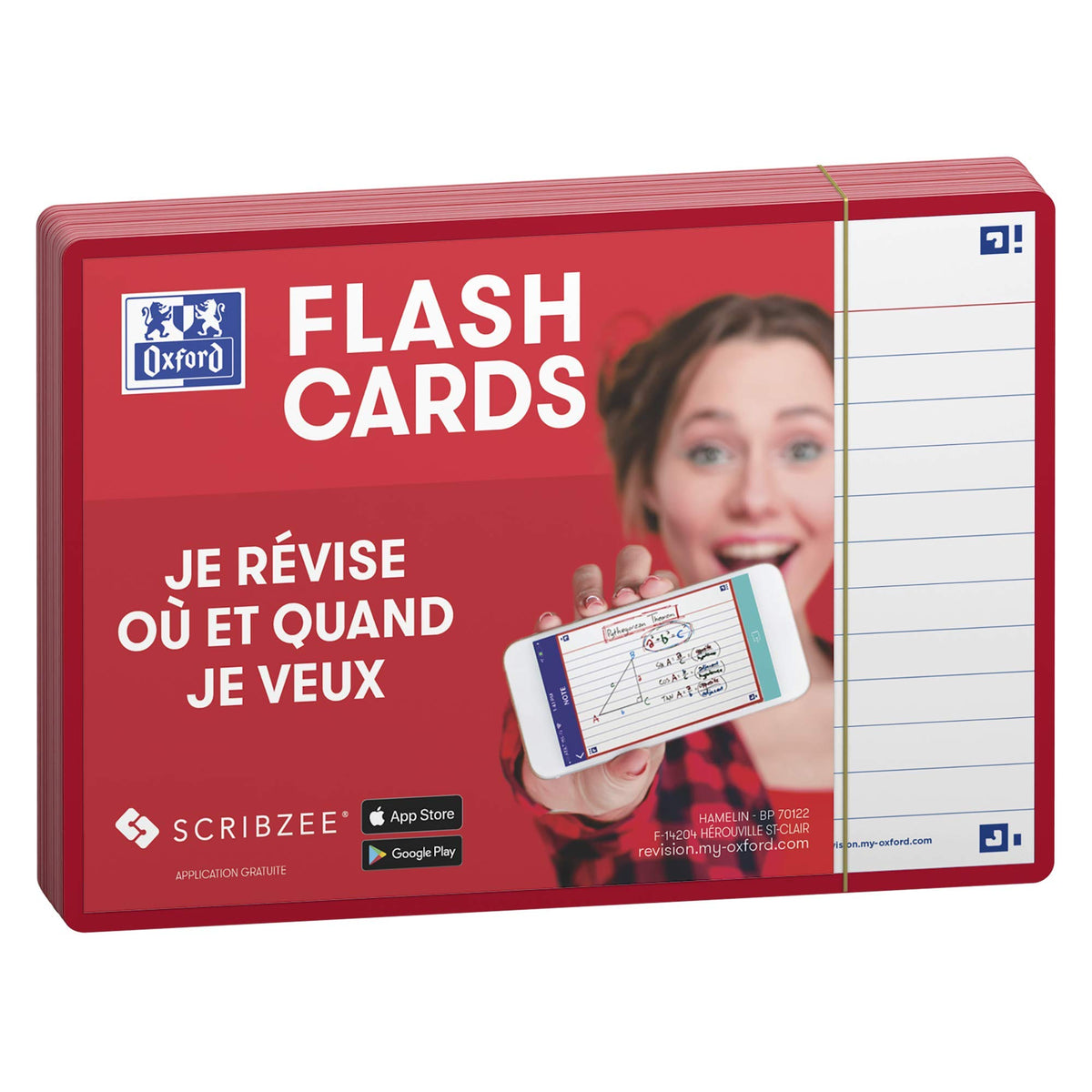 Flash Cards, Ruled with red Frame, A6, Pack of 80