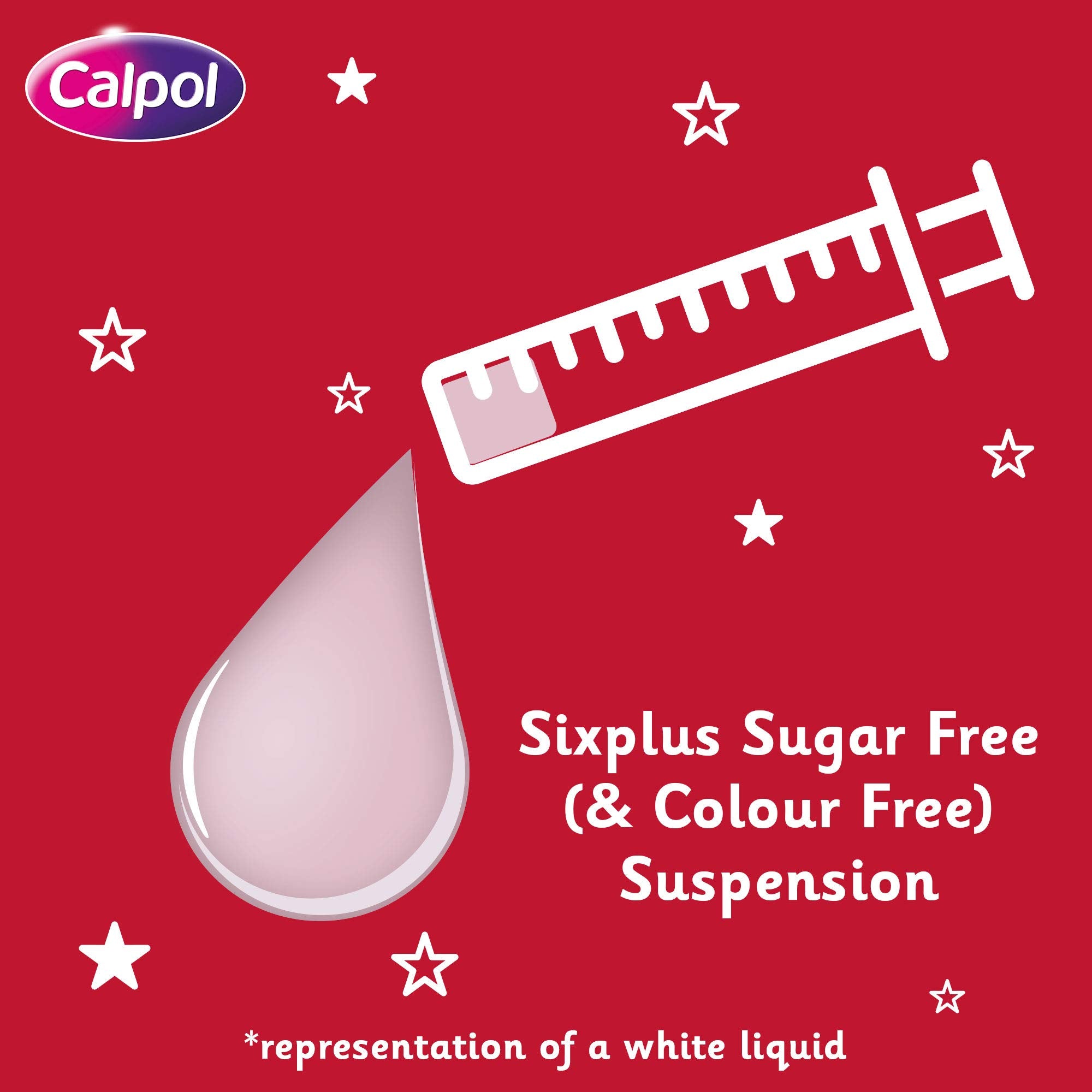 Calpol SixPlus Suspension Sugar Free Strawberry Flavour 6and Years, 80 ml