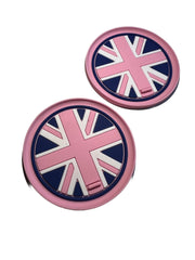 Black Union Jack UK Flag Style Soft Silicone Cup Holder Coasters compatible with MINI Cooper R55 R56 R57 R58 R59 73mm (Pink)