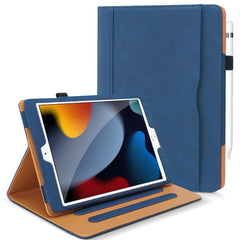 DAORANGE for iPad 9th / 8th / 7th Generation Case (10.2-Inch, 2021/2020/2019 Model), PU-Leather Folio Cover with Pencil Holder, Auto Sleep/Wake & Multiple Angles for iPad 9/8/7 (Navy)