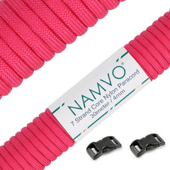 Namvo 550 Paracord Mil Spec Type III 7 strand parachute cord Total Length 100ft / 30 Meters, Rose Red