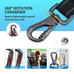 IOKHEIRA Dog Seat Belt for Car, Dog Car Harnesses Suitable for Safety Belt Buckle, ISOFIX and LATCH