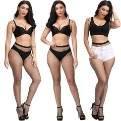 DRESHOW High Waist Tights Fishnet Stockings Thigh High Stockings Pantyhose for Women