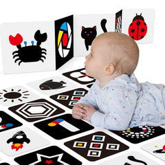 Black and White Sensory Cards Newborn Toys Baby Cards High Contrast Baby Flashcards Tummy Time Cards 0-6 Months Infant Toys 0-3-6 Months Montessori Sensory Cards 20 PCS 6''×6'' Visual Stimulation