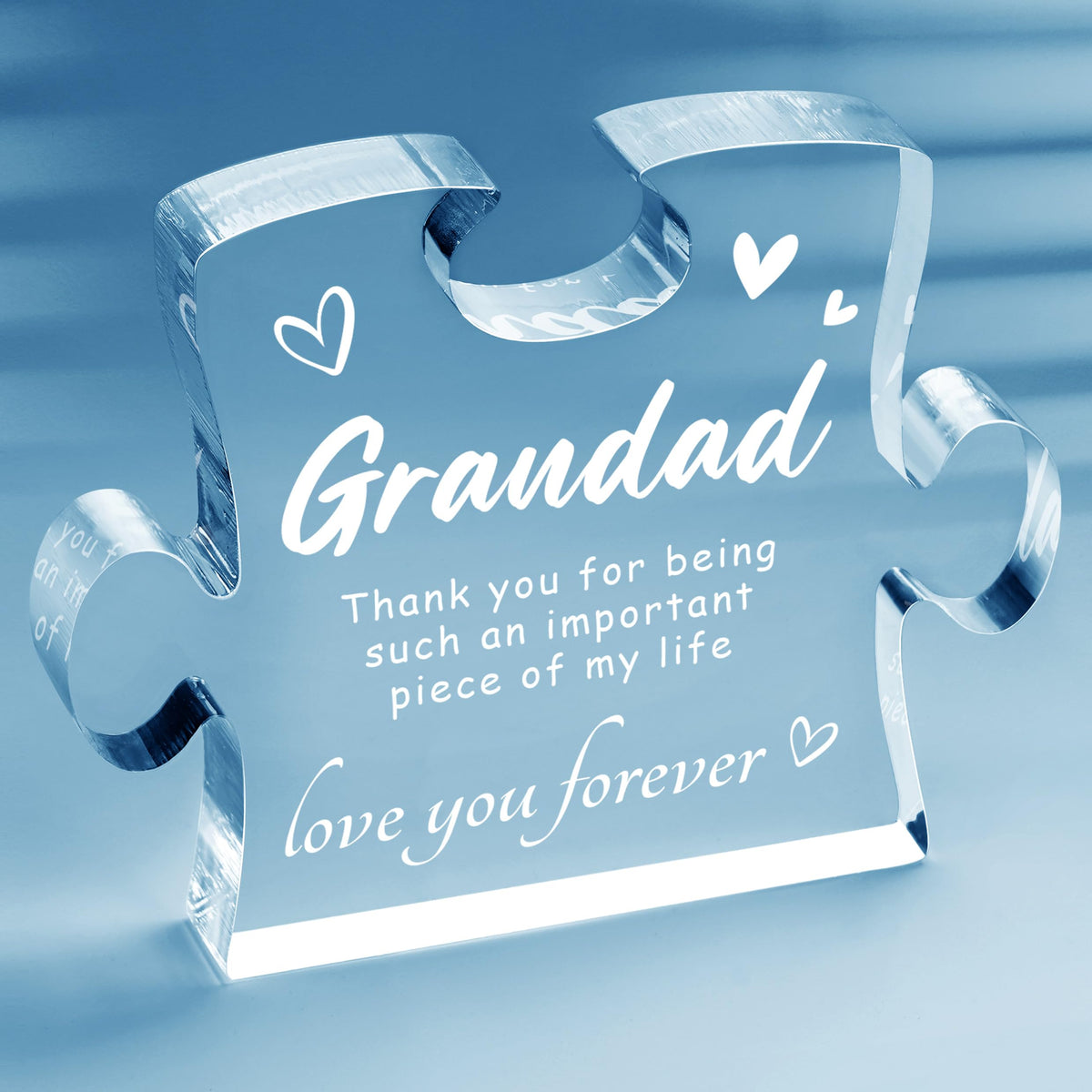 Giftasy Grandad Gifts, Unique Engraved Acrylic Puzzle Plaque Decorations, Grandad Birthday Gifts from Grandchildren, Fathers Day Christmas Birthday Gifts for Grandad, Presents for Grandad