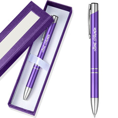 Best Auntie Pen with Christmas Beautiful Gift Box, Auntie Gifts Engraved Metal Ballpoint Purple Pen Black Ink Business Signature Office Supplies for Women Birthday