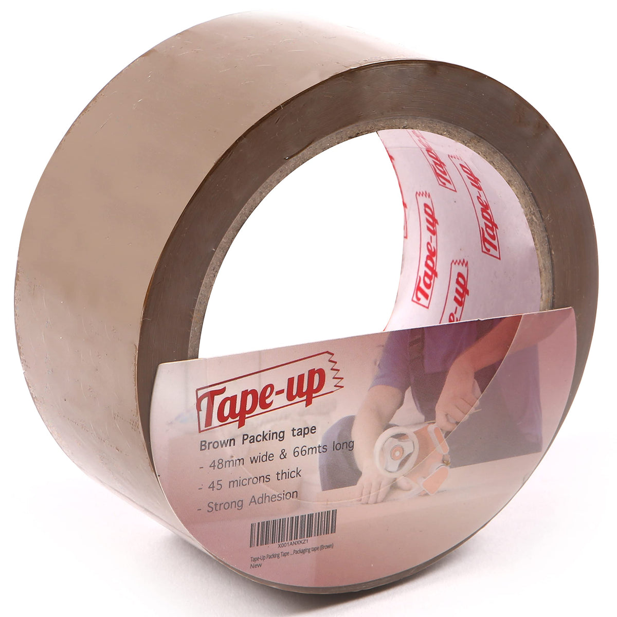 Tape-up Extra long Packing/ Parcel Tape Single roll   1 roll   48MM x 66M  Strong, Thick and Secure   Water resistant   Packing cartons   Moving homes   Packaging tape (Brown)