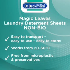 Dr. Beckmann MAGIC LEAVES Laundry Detergent Sheets NON-BIO   25 Sheets (Pack of 2)