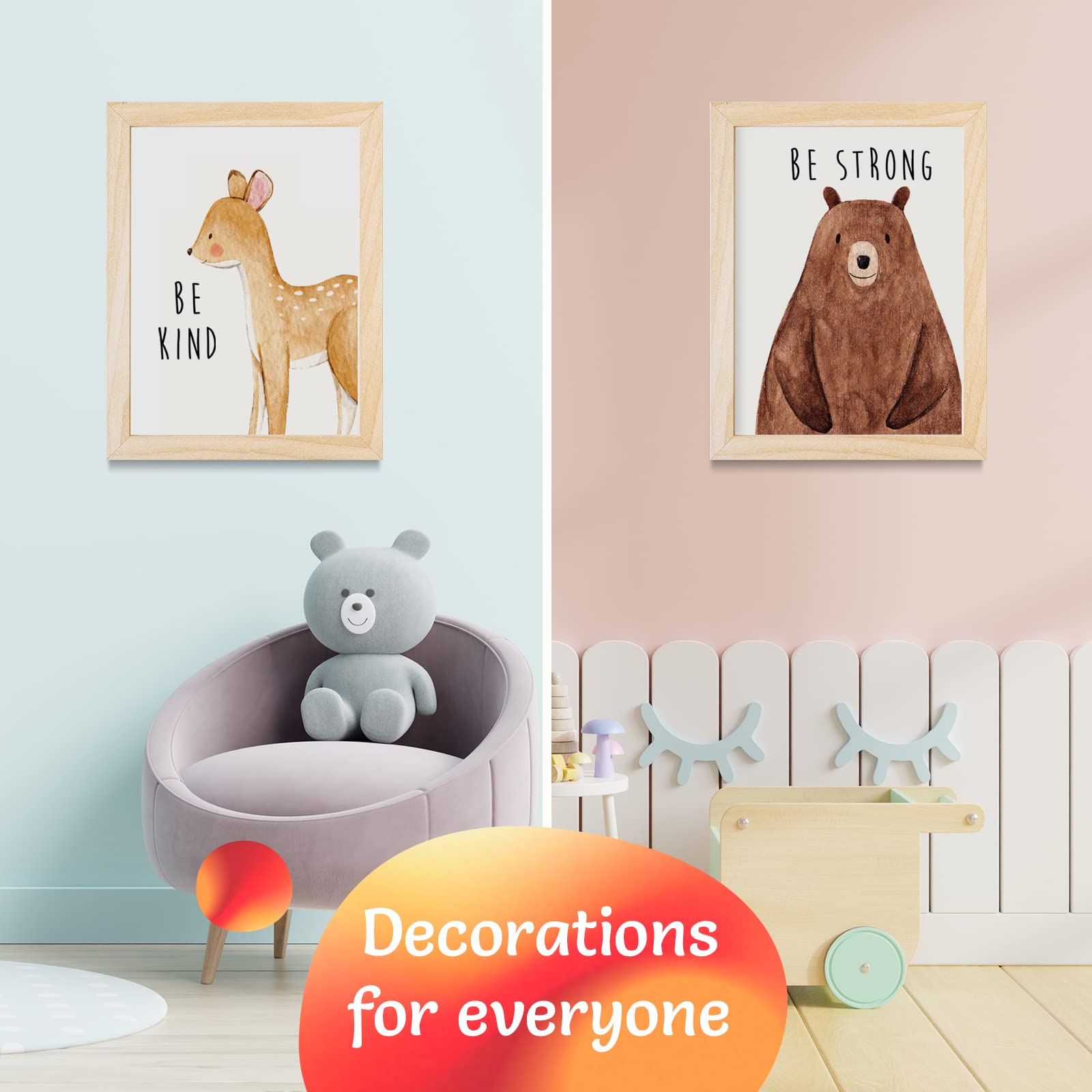 Woodland Nursery Decoration - Animal Prints For Nursery Easy To Decorate - Woodland Nursery Decor - Set Of 6 - Animal Pictures For Nursery - Playroom Pictures - Kids Wall Art & Nursery Prints 8x10 in