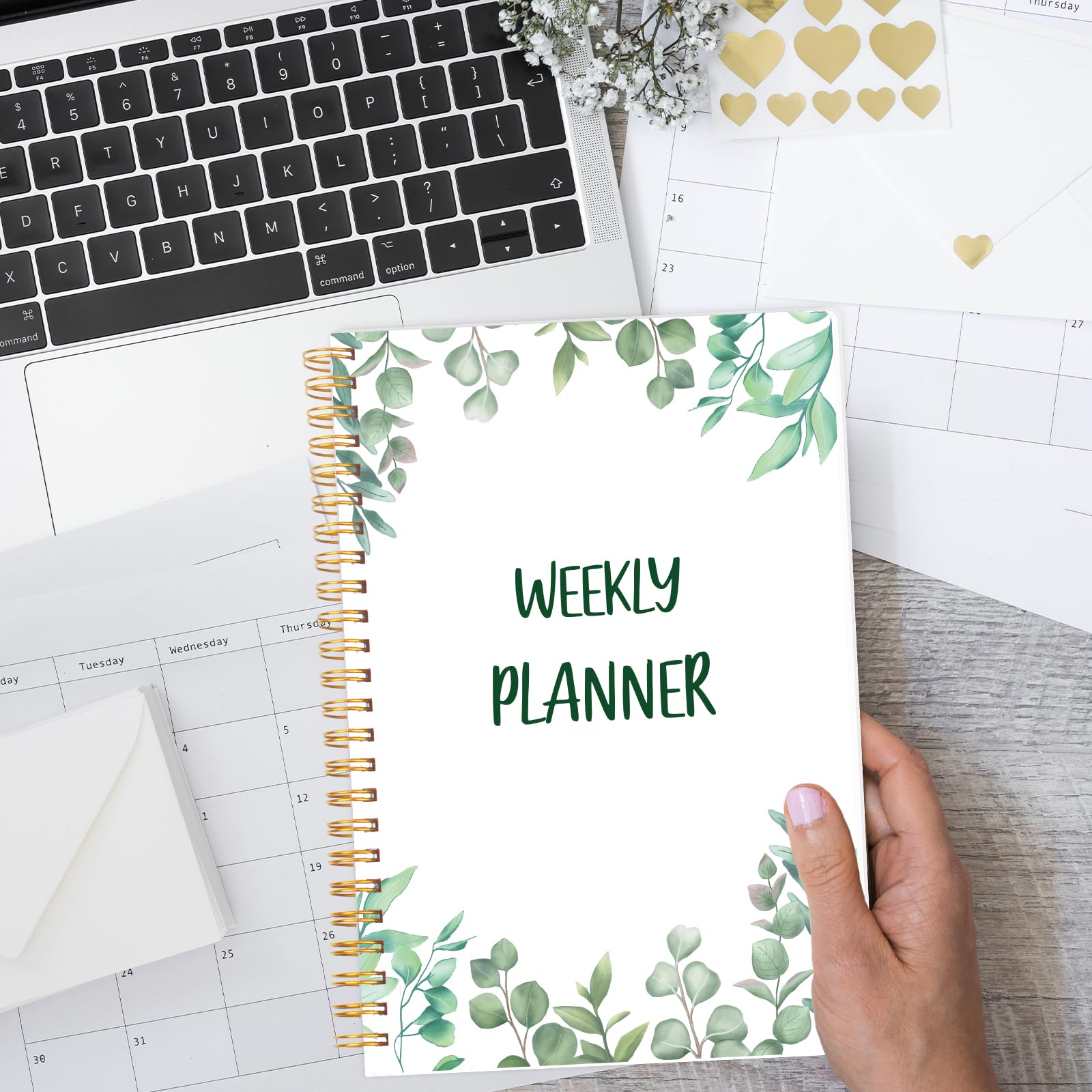 Weekly Planner - Undated To Do List Notebook with Task Planner, Habit Tracker, Goals, Notes, 5.7×8 Inches, Twin-Wire Binding