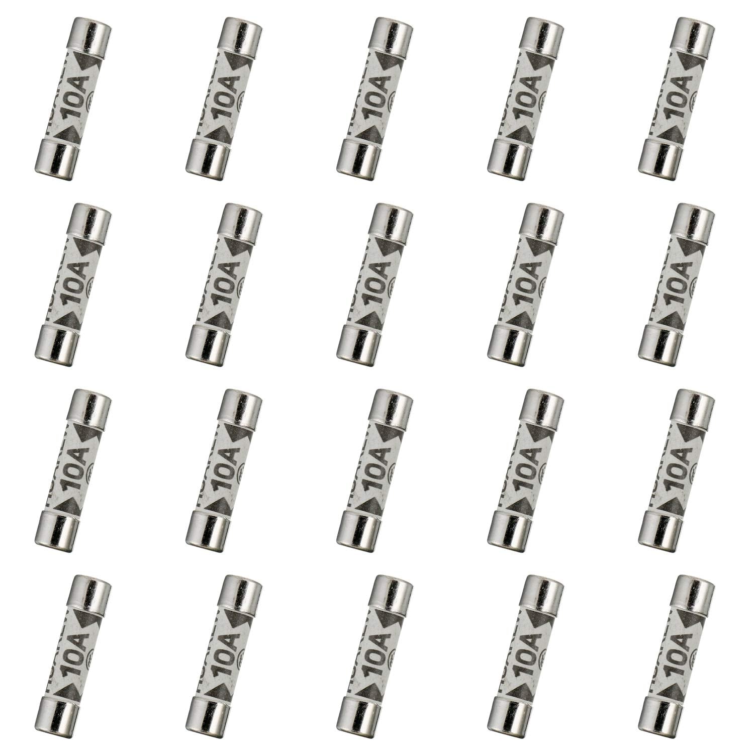 HUAREW 20 Pcs 10A 240V 6.3x25 mm BS1362 0.248x0.984 Inch Ceramic Tube Fuses