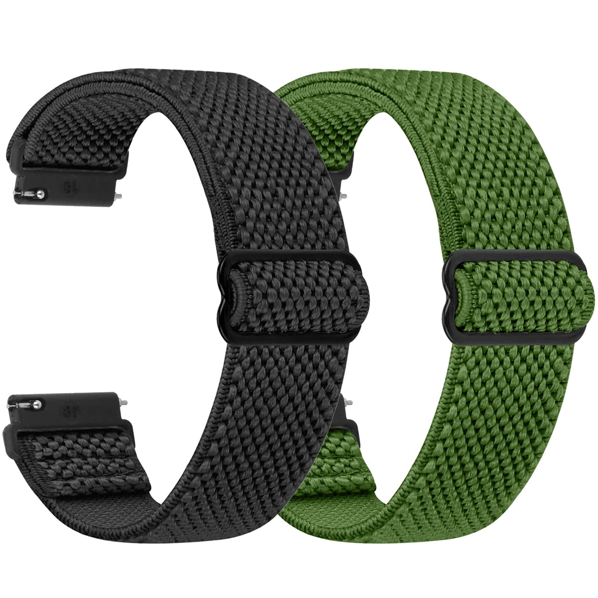 TumpCez - Quick Release Elastic Nylon Watch Straps - Band Width- 16mm 18mm 19mm 20mm 22mm-Choose Colour & Width