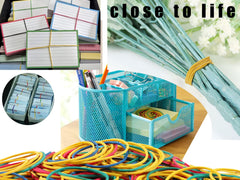 300Pcs Elastic Rubber Bands Coloured File Folder Rubber Bands Natural Strong Elastic Bands for School Home Office Supplies Industrial Crafts DIY 38mm