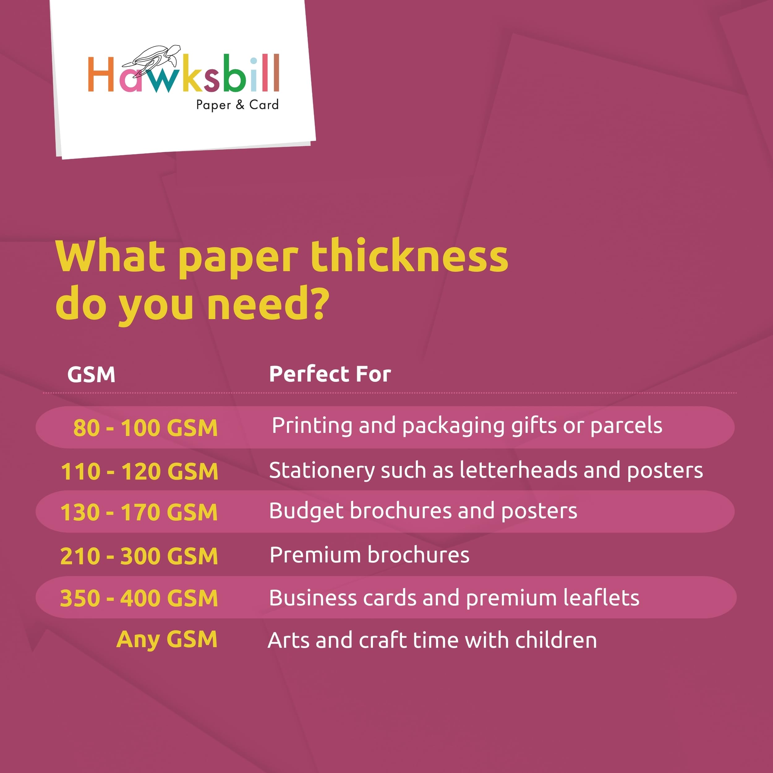 Hawksbill Paper 225GSM Multi-Purpose Pastel Rainbow Coloured Card – 50 Pack of Thick, Premium, Coloured A4 Card – Thick Card for Making Stationery, Home or Office Use and Arts or Crafts