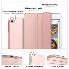 MoKo Case Fit New iPad Mini 5th Generation 7.9 inches 2019/iPad Mini 4 2015 - Slim Lightweight Smart Shell Stand Cover with Translucent Frosted Back Protector, with Auto Wake/Sleep - Rose Gold