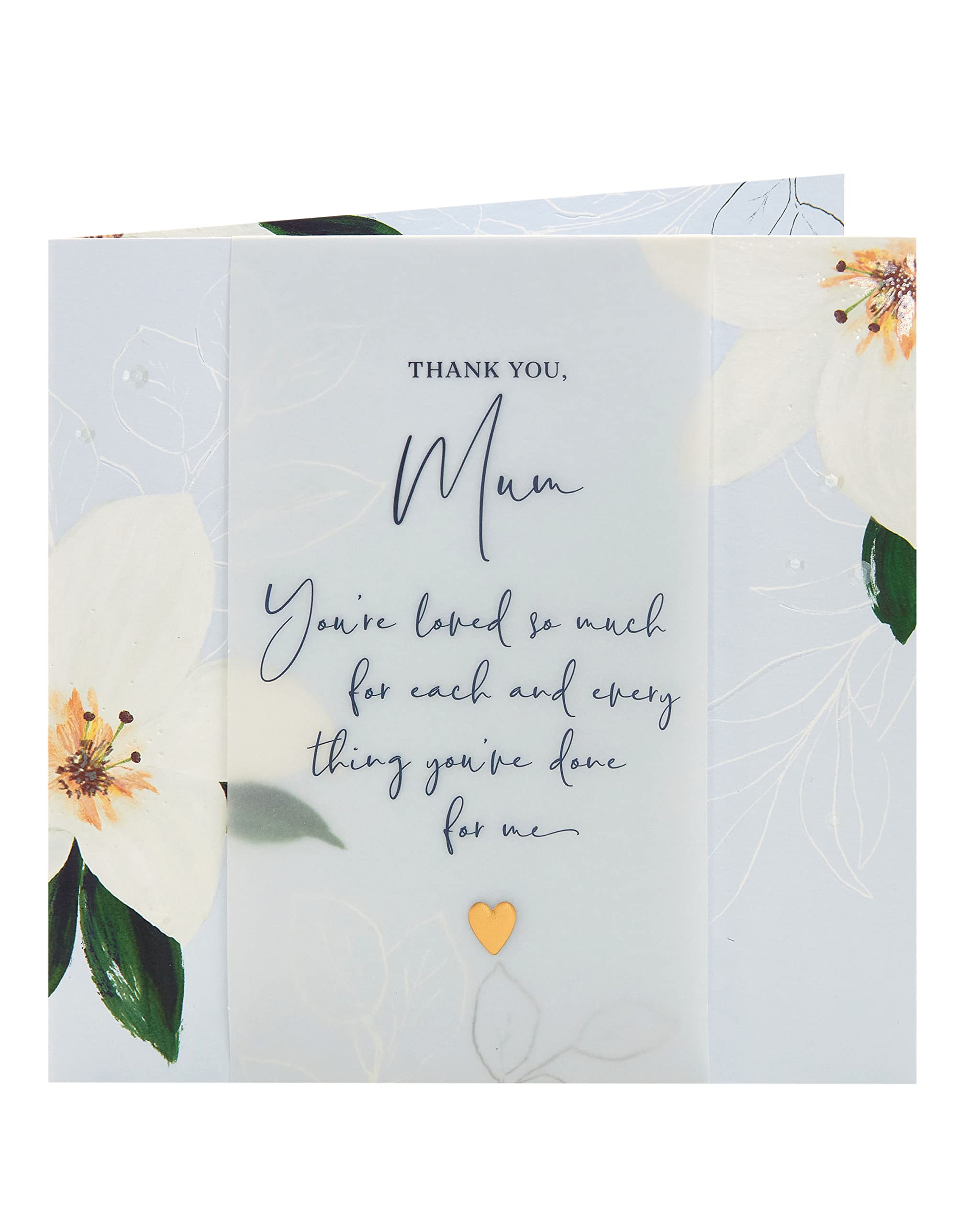 UK Greetings Mother's Day Card With Envelope - Light Flower Design,210x210mm