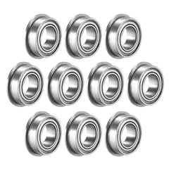 sourcing map MF95zz Flanged Ball Bearing 5x9x3mm Double Metal Shielded (GCr15) Chrome Steel Flange Rip Bearings 10pcs