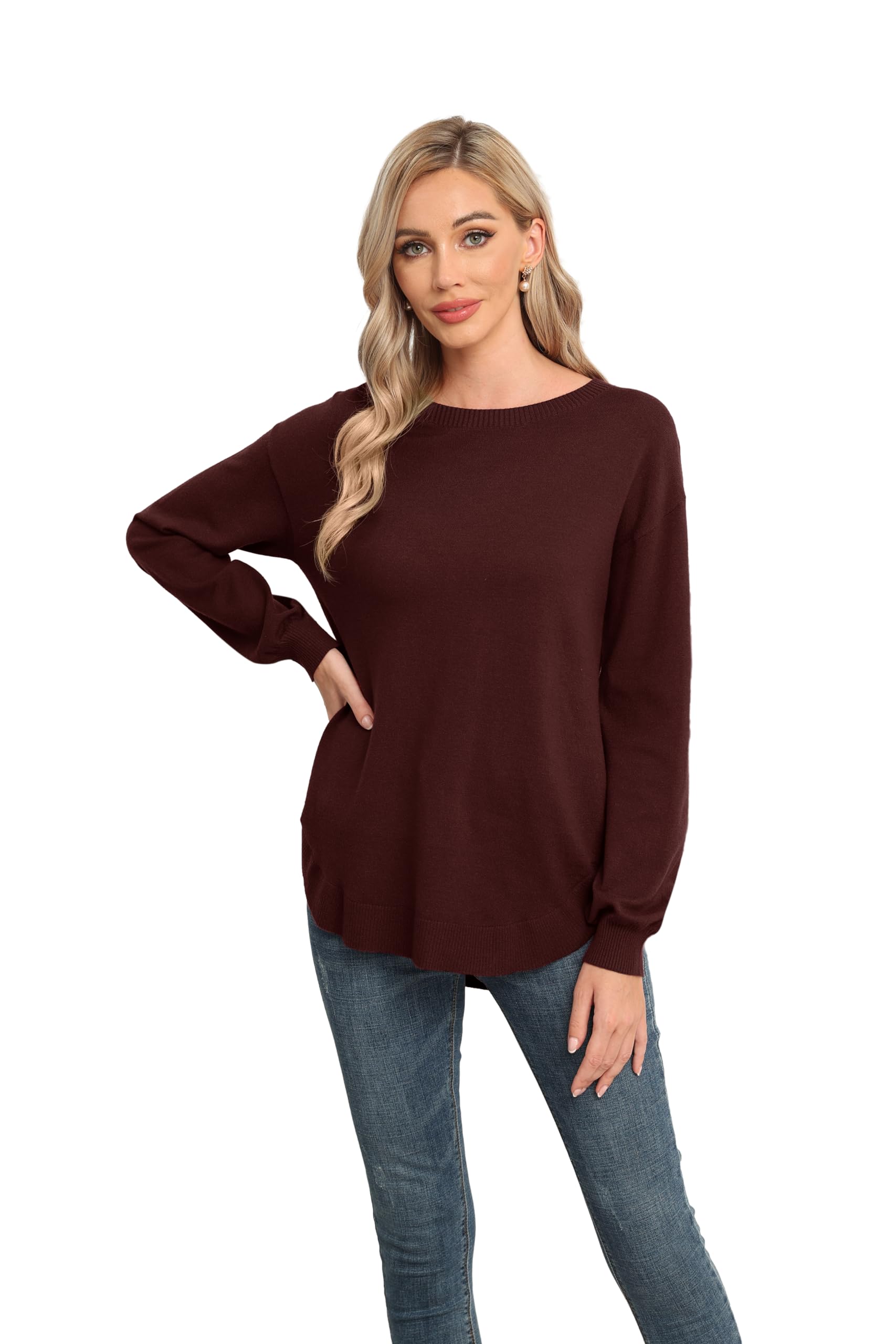 GRECERELLE Jumpers for Women UK Sale (Wine Red, S)