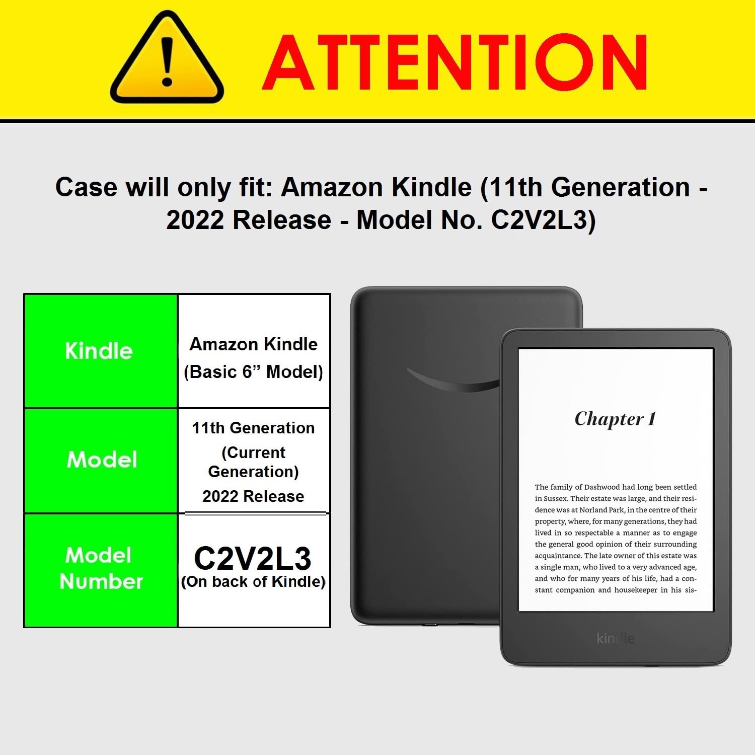 Forefront Cases Cover for Kindle 2022 - Lightweight Kindle Case Shell - Navy Blue - Slim & Light, Smart Auto Sleep-Wake, All-new Kindle 6 inches (11th Generation - 2022 Release) Case, Cover