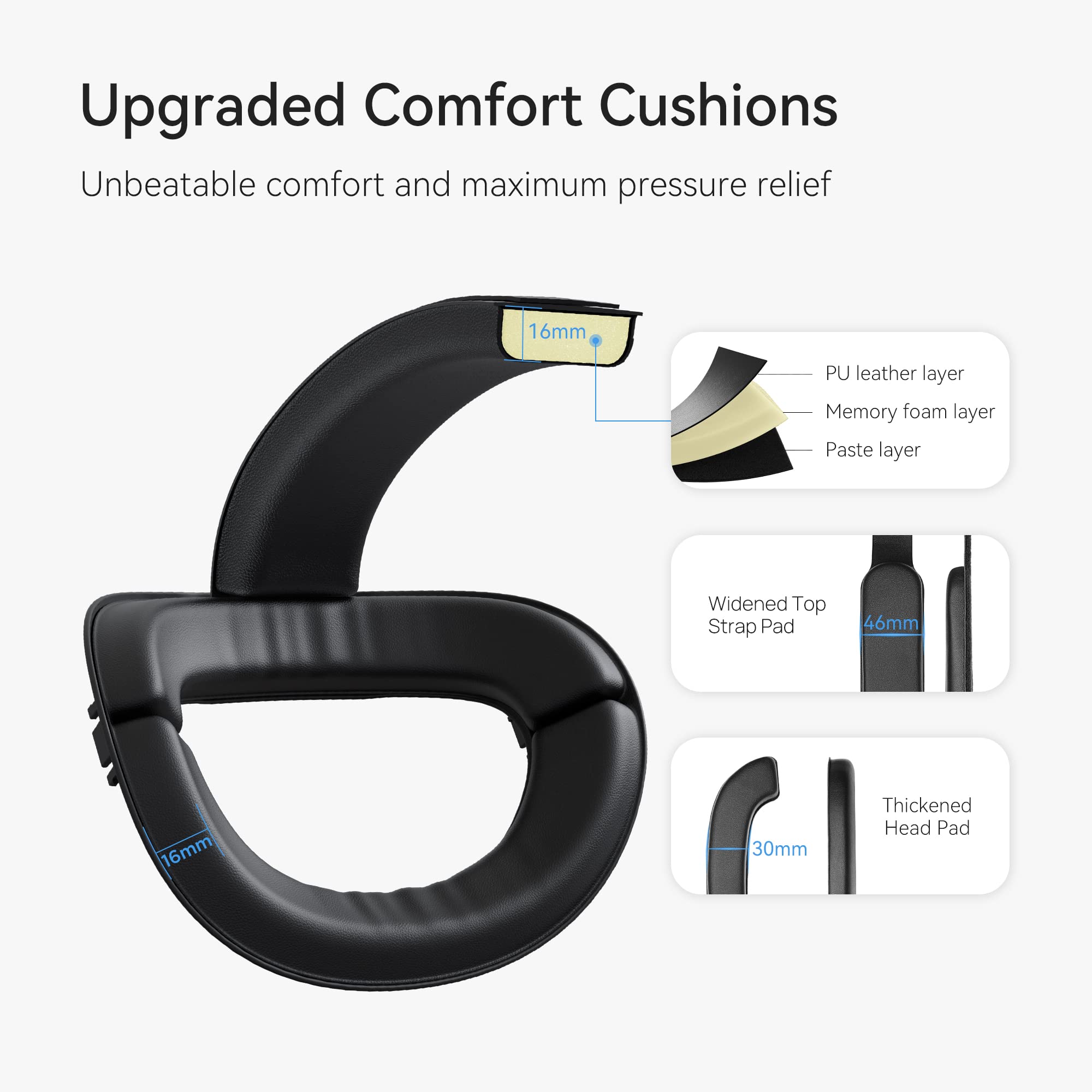 KIWI design Head Strap Accessories Compatible with Quest 2, Elite Strap Replacement for Enhanced Support and Comfort in VR