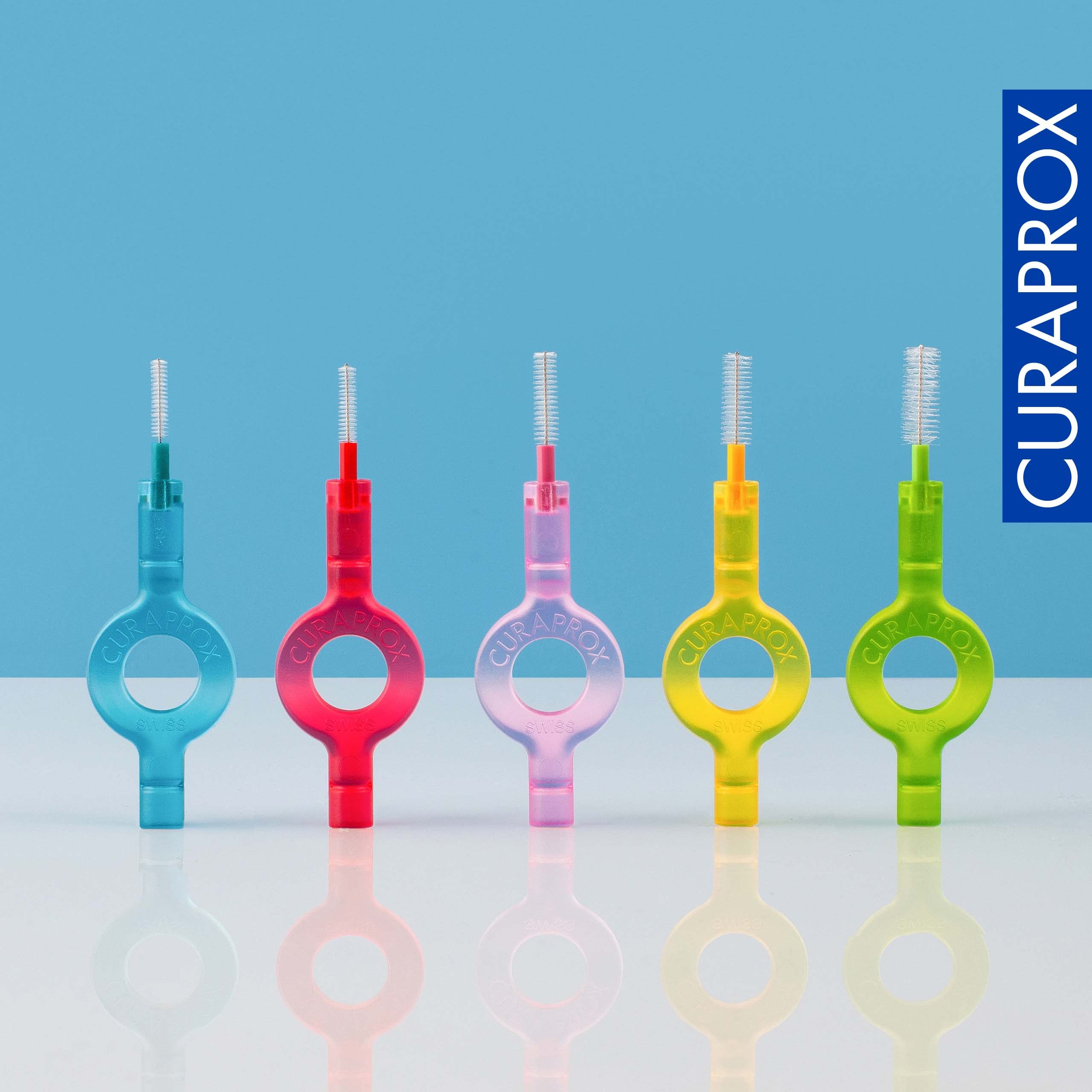 Curaprox CPS 07 Prime Refill Interdental Brushes, Red, 8 Count - 8 x 0.7mm - 2.5mm Internal Toothbrushes.