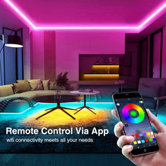 FOLAI 2M Led Strip Lights RGB Music Sync Color Changing, Led Lights with Smart App Control Remote, Led Lights for Bedroom Lighting Flexible Home Decoration