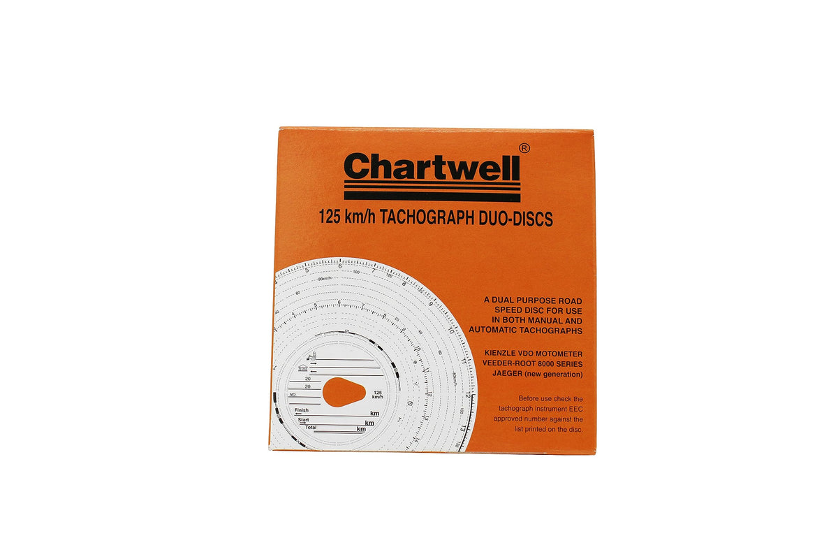 Exacompta - Ref CK801/1101GZ - Chartwell - Tachograph Charts, EC Approved Discs with Superior Trace for Easy Analysis, Handwritten Entries on Reverse, 100 Discs per box