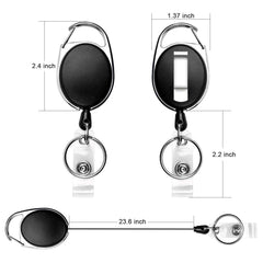 Teskyer 5 Pack Retractable Keyring, Retractable Lanyard, Retractable Badge Holder for Key Ring, ID Card