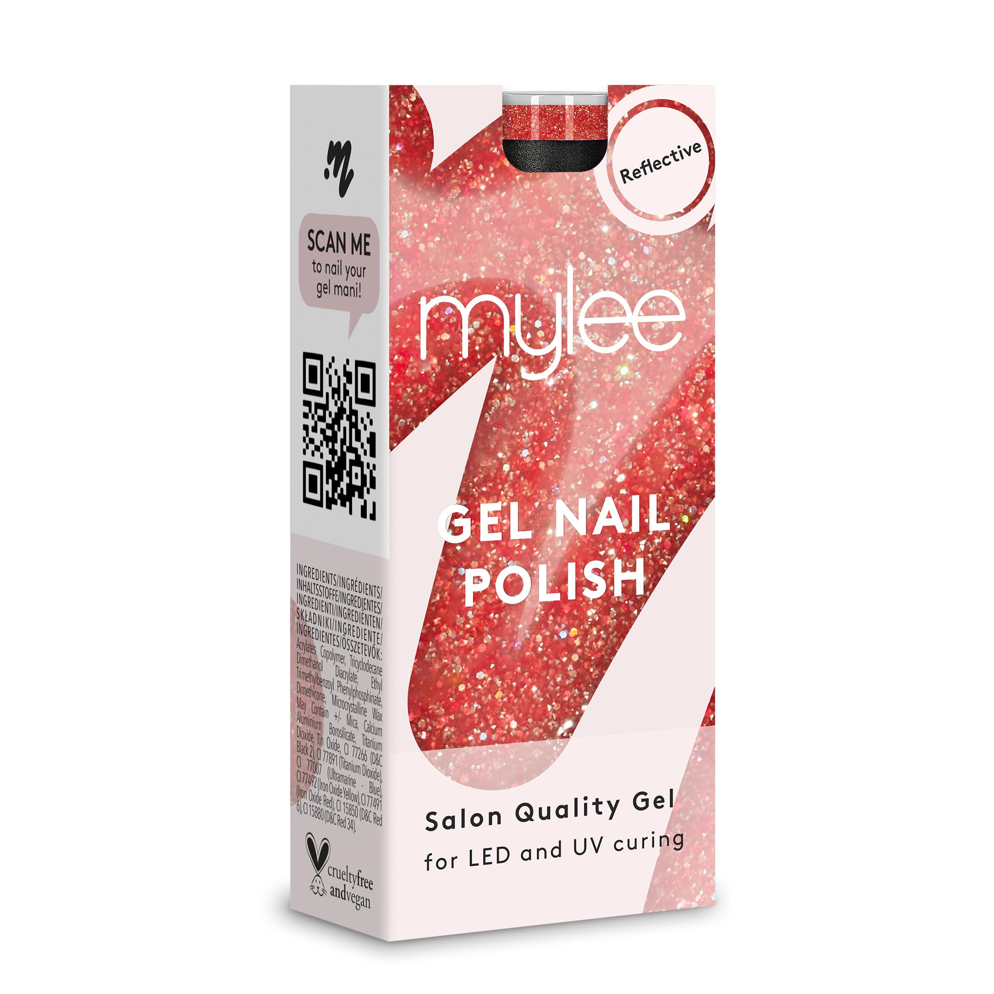 Mylee Reflective Gel Nail Polish 10ml [Dorothy] UV/LED Soak-Off Nail Art Manicure Pedicure for Professional, Salon & Home Use [Spotlight Range] - Long Lasting & Easy to Apply