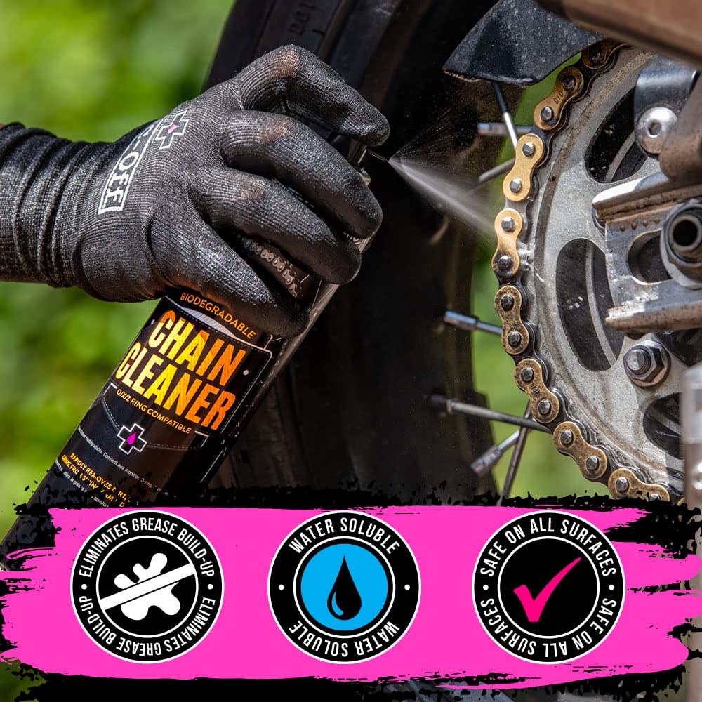 Muc-Off Motorcycle Chain Cleaner, 400ml - Motorbike Chain Cleaner and Degreaser Spray for Motorcycle Cleaning - Motorcycle Cleaner for On and Off-Road