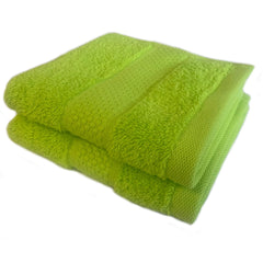 Sue Rossi Face Cloths Pack of 2 or 6, Organic Turkish Combed Cotton, 30cm x 30cm Wash Cloth Fingertip Flannel, Soft & Absorbent, 600gsm Thick Bathroom Towels Set (Lime Green, 2)