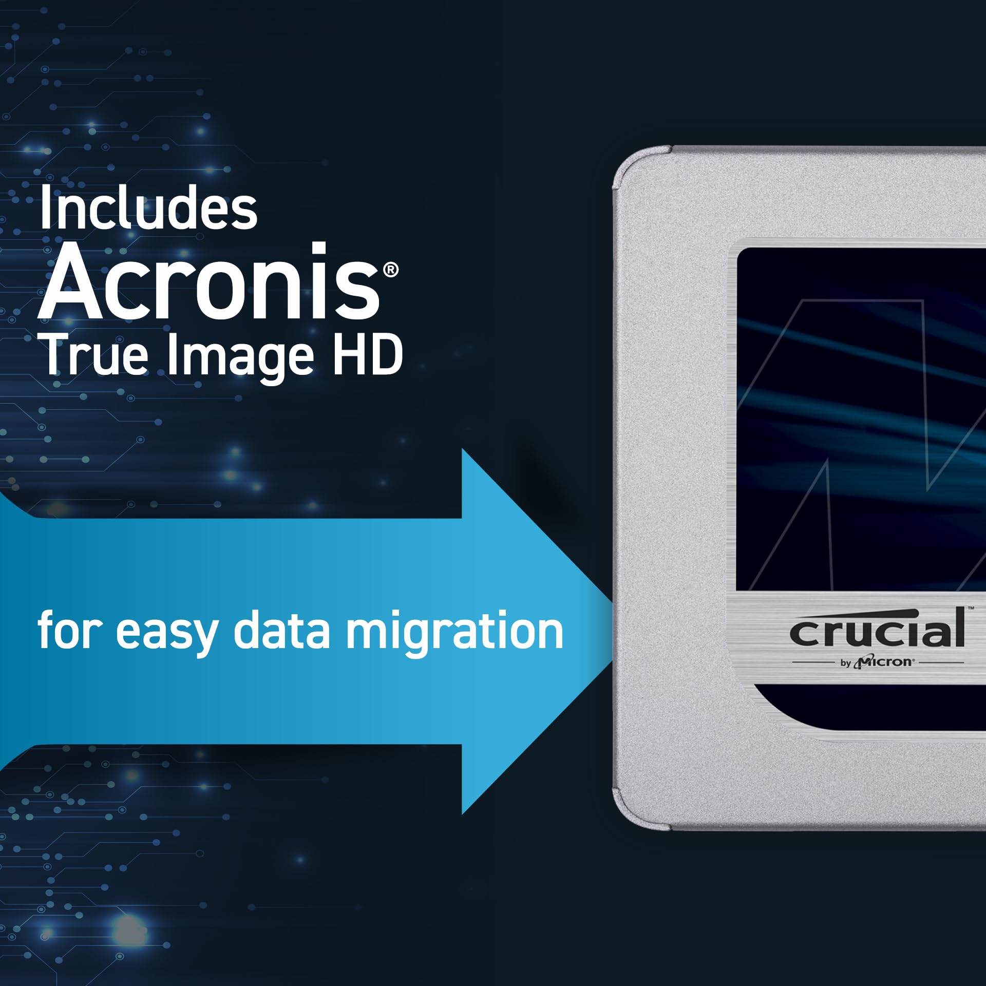 Crucial MX500 500GB 3D NAND SATA 2.5 Inch Internal SSD - Up to 560MB/s - CT500MX500SSD1