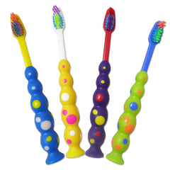 4 Childrens Toothbrushes ~ Bulk Packs Kids Manual Brushes (Sucker)