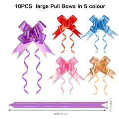 Large Cellophane Hampers Bags With Pull Bows, HCSSZ 10 Pack 20.5 x 27.6 Inches Hamper Basket Gift Bags, Cellophane Wrap bags for Hamper Making Easter Gift Presents Packaging