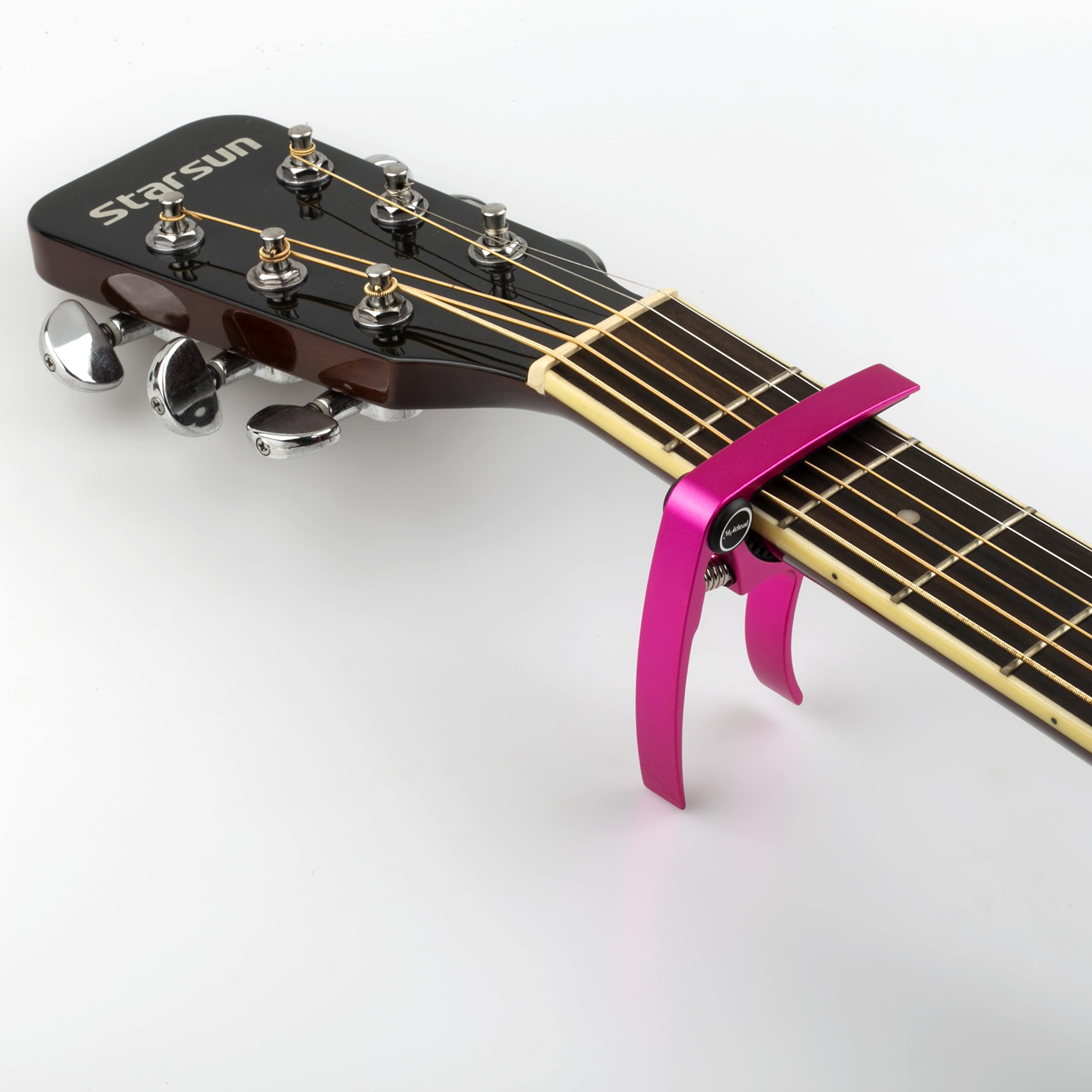 Guitar Capo, Meeland Purple Aluminium Guitar Capo Key Clamp for Acoustic Guitar/electric guitar/Ukulele/Bass With Guitar Picks and Leather Picks Holder and Bridge Pins Puller Included (Pink)