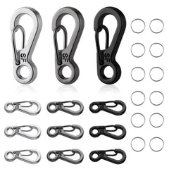 12 Sets Mini Carabiner Clip, 1 inch Metal Small Spring Snap Hooks Tiny Alloy Carabiner Clip Paracord Hanging Clips for Keychain Backpack Bottle Outdoor Accessories (with 12 Keyrings)(1 Inch/2.6cm)