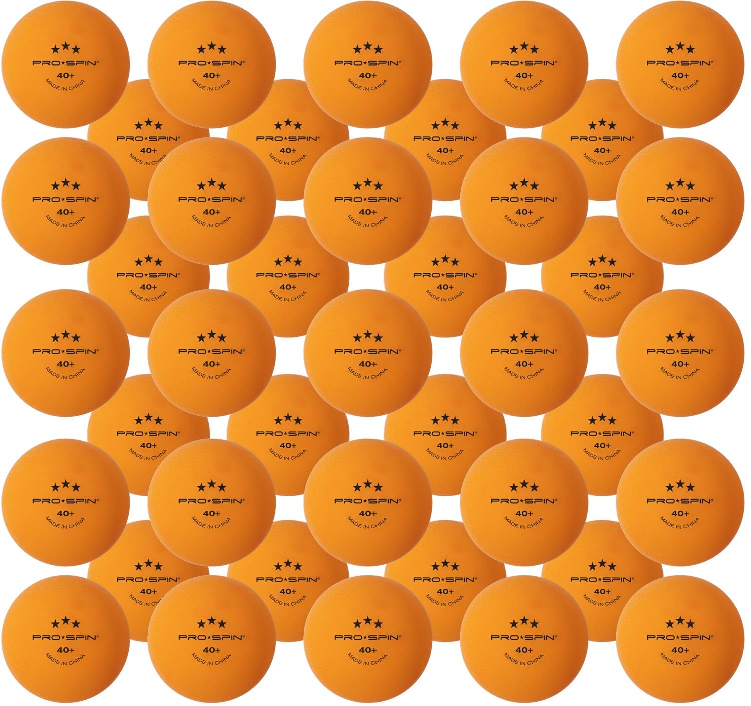 PRO SPIN Ping Pong Balls - Orange 3-Star 40and Table Tennis Balls (Pack of 60)   High-Performance ABS Training Balls   Ultimate Durability for Indoor/Outdoor Ping Pong Tables