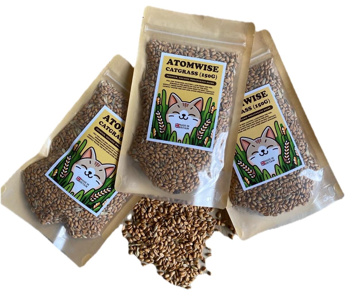 Cat Grass Seeds 150g   UK Grown Organic Wheatgrass Seeds   Cat Grass for Indoor Cats  Cat Grass for Outdoor Cats