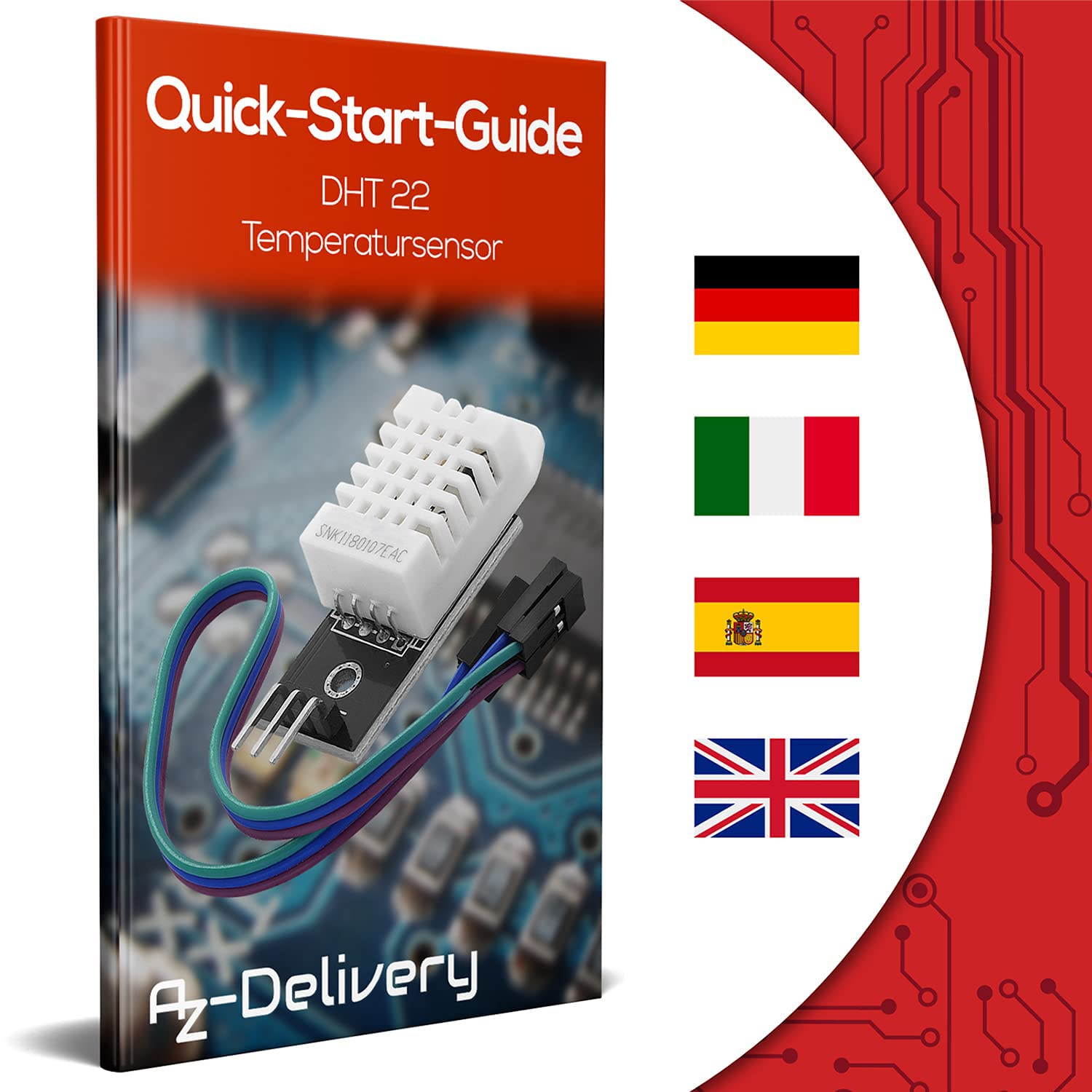 AZDelivery 3 x Temperature and Humidity Sensor Module with Cable Compatible with DHT22 Compatible with AM2302 Compatible with Arduino and Raspberry Pi including E-Book!