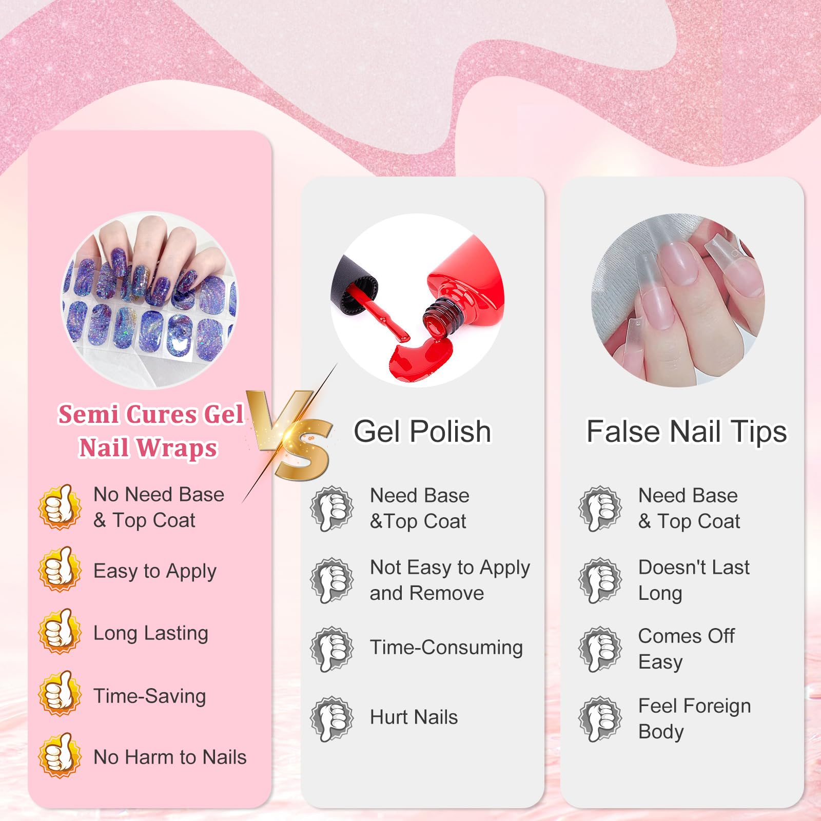 22PCS Semi Cured Gel Nails Strips, Self-Adhesive Full Wraps Gel Nail Polish Stickers, Long Lasting Gel Nail Stickers with Soft Glossy Gel Finish, Blue Starry Night Design French Manicure Stickers