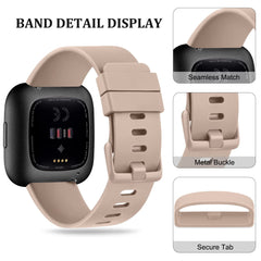 Pack 3 Straps Compatible with Fitbit Versa 2 Staps/Fitbit Versa Lite Strap/Fitbit Versa Strap for Women Men,Silicone Replacement Compatible with Fitbit Versa 2(L,Starlight/MilkTea/Violet Smoke)