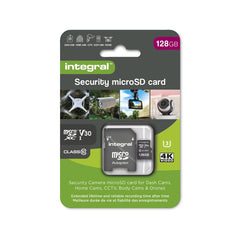 Integral Micro SD Security Card 128GB for Dash-Cams, Home Cams, CCTV, Body Cams and Drones. Extended lifetime and reliable recording time after time with High Endurance