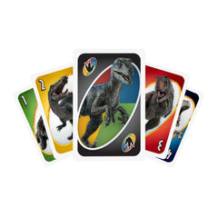 UNO Jurassic World Dominion Card Game with Themed Deck & Special Rule, Gift for Kid, Adult & Family Game Nights, Ages 7 Years Old & Up, GXD72 (Pack of 2)